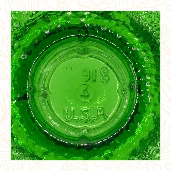 Vintage Green Glass Reversible Candlestick Vase - Picture 5 of 5